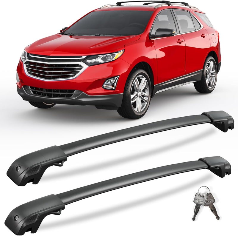 KINGGERI 300lbs Lockable Roof Rack Cross Bars Compatible with 2018-2024 Chevy Chevrolet Equinox & GMC Terrain.Heavy Duty Aluminum Roof Rails Crossbars Luggage Kayak Canoe Snowboard SUV Accessories - Image 1